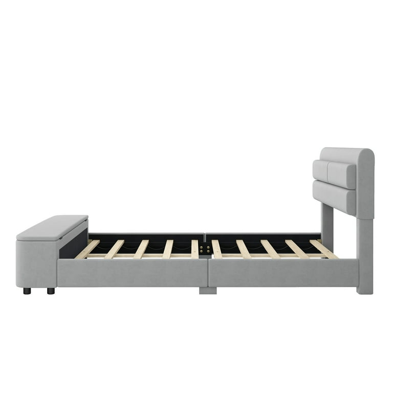 Wanda platform queen bed 2024 with storage footboard