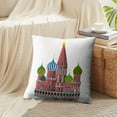 thumbnail image 3 of LALILO Throw Pillow Covers Cathedral Cathedral Russia Saint Architecture Brick Church Color Colorful Culture Set of 2 Square 18 x 18 Inch Pillowcase, 3 of 5