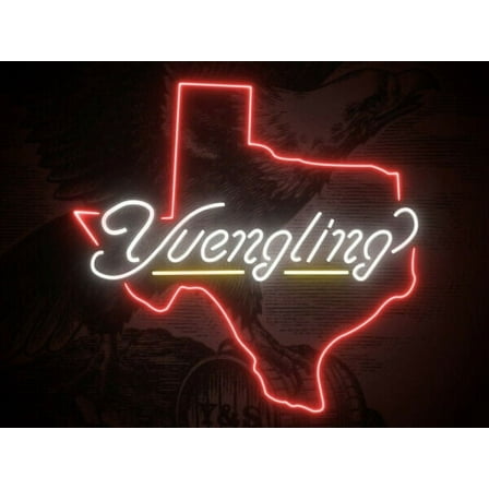 Queen Sense 20"x16" Yuenglings Texas Map Neon Sign Man Cave Handmade Neon Light 120YLTM