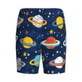 thumbnail image 2 of Haiem Planets and Stars Men's Pajama Short with Soft Woven Cotton Elastic Waistband Sleep Short-Medium, 2 of 9