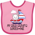 thumbnail image 3 of Inktastic My Great Grandma Loves Me Grandson Boys Baby Bib, 3 of 4