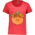 thumbnail image 3 of Inktastic Pumpkin Unicorn for Halloween and Thanksgiving Women's Plus Size T-Shirt, 3 of 5