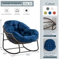 thumbnail image 2 of Outdoor Rocking Chair, Patio Oversized Rattan Egg Rocking Chair, Indoor Outside Padded Cushion Rocker Recliner Chair, Modern Lounge Chair for Front Porch, Garden, Backyard, Balcony, Deck, Navy Blue, 2 of 17