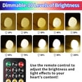 thumbnail image 3 of E26 Rechargeable Light Bulb with Remote and Timer, Battery Backup Bulb for Sconces and Lamps, Hanging LED Light Bulb with Hook for Camping Tent, Dimmable, 12 Colors Temperatures, 2 Pack, 3 of 7
