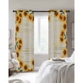 thumbnail image 3 of Yellow Sunflowers Blackout Curtains, Light Blocking Print Window Curtains, Farmhouse Rustic Botanical Floral Plants Thermal Insulated Window Drapes for Living Room 2 Panels, 104"W x 96"L, 3 of 9