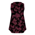 thumbnail image 4 of GaThRRgYP Spring Tops for Women 2025,Womens Summer Tops Sleeveless,Womens Tank Summer Printed Sleeveless Flared Trendy Blouse Button Tunic Shirt Tops Wine XXXL, 4 of 5