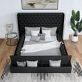 thumbnail image 3 of Furniture of America Kurke Wood Queen Upholstered Bed in Black, 3 of 3