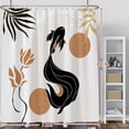 thumbnail image 2 of Baocicoo Bohemia Abstract Goldfish Shower Curtain Leaves Lotus Shower Curtain for Bathroom Art Home Hotel Hostel Bathtub Cubicle Decor Waterproof Curtain for Bathroom with Hooks 72x84 Inches, 2 of 6