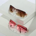 thumbnail image 2 of Rectangle Sunglasses for Women,Rimless Shield Wrap Around Sunglasses Trendy Men Fashion Rhinestone Y2K Sun Glasses, 2 of 9