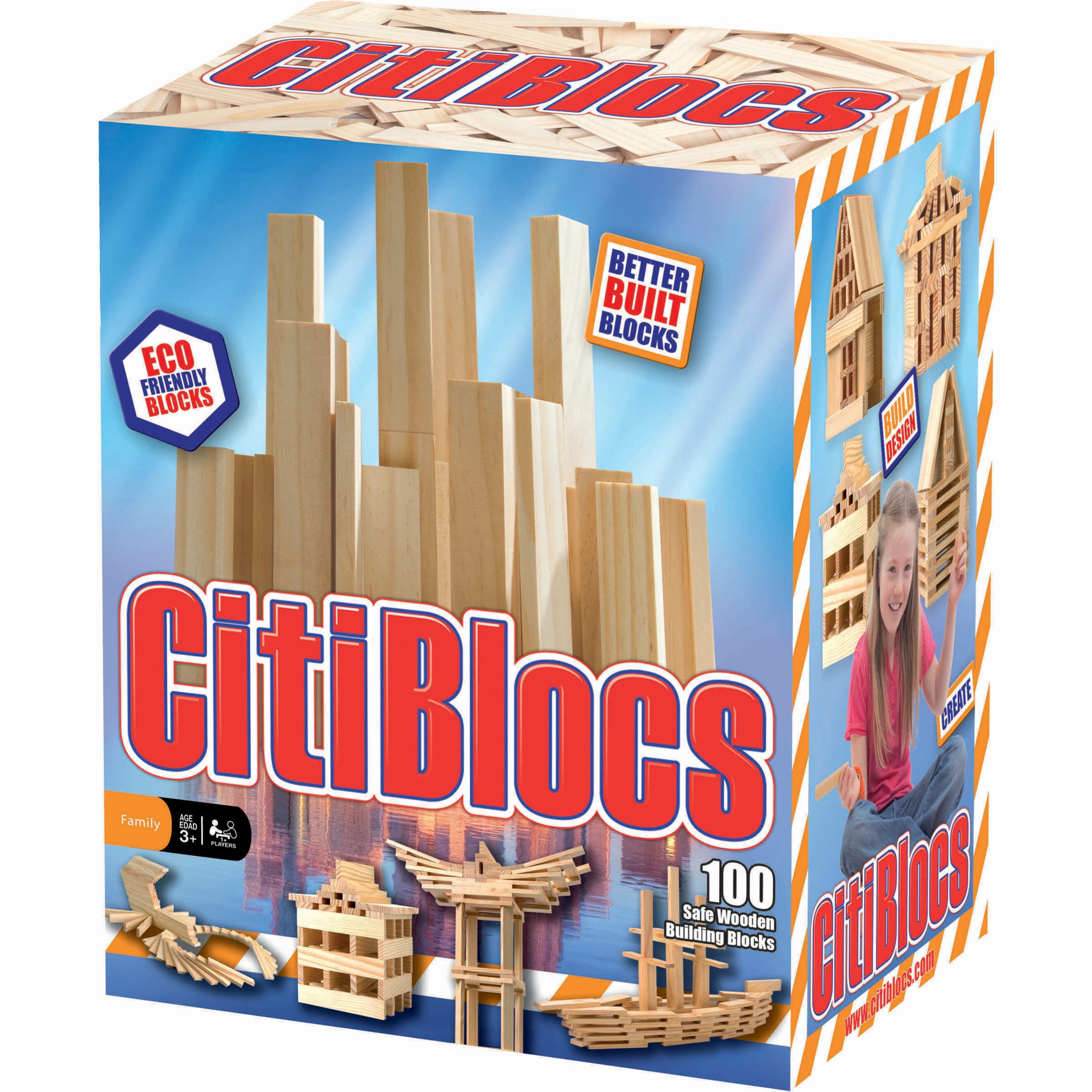 for sale online CitiBlocs Natural Wooden Building Block Set 100 Piece