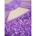 thumbnail image 6 of Aislor Shiny Sequin Crop Top for Girls Long Sleeve Mock Neck Jazz Hip Hop Ballet Dancewear 6-16 A Purple 14, 6 of 7