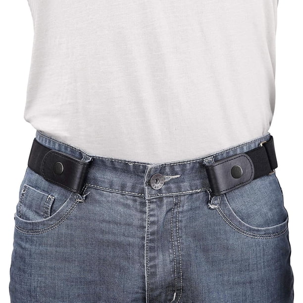 Cinturón sin hebilla para hombre Cinturón elástico sin hebilla para pantalones vaqueros de 1,38 pulgadas de ancho