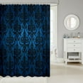thumbnail image 2 of Gothic Waterproof Bathroom Shower Curtain Adults Black Damask Bath Curtain,Victorian Wall Art 72"Wx78"L Vintage Baroque Goth Antique Black Floral Bohemian Decor,Blue, 2 of 6