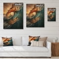 thumbnail image 4 of Designart "Sunlit Waves Beach Photo X" Nautical & Beach Print on Natural Pine Wood, 4 of 5