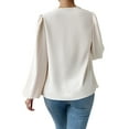 thumbnail image 5 of STARVNC Women Draped Neck Long Sleeve Chiffon Blouse, 5 of 7