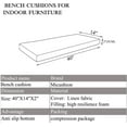 thumbnail image 2 of Piano Bench Cushion 40x14 Inch for Indoor Shoe Storage with Ties Non Slip Picnic Bench Pad for Kitchen Dining Table Seat, Light Brown, 2 of 6