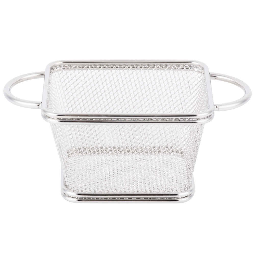 8369-4 Fry Basket with Lid and Dividers, Blue Handle, 10 Slot, 12-1/2 x  6-1/8 x 4