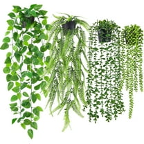 4 Pack Fake Hanging Artificial Realistic Decorative Plants for Wall Decorations Indoor and Outdoor