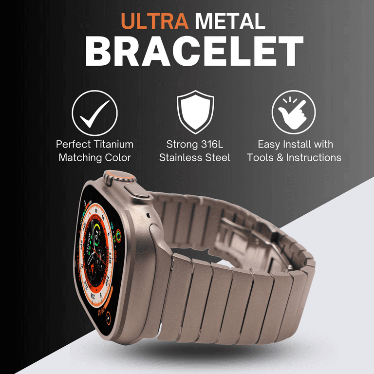 Link Bracelet for Apple Watch Ultra 2/1 49mm Metal Band - Titanium