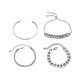 thumbnail image 2 of Pulseras de muñeca gruesas, brazaletes cubanos abiertos, conjunto de pulseras envolventes para amigos Plata, 2 of 9