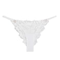 thumbnail image 2 of Womens Lace Underwear Comfortable Seamless Panties Floral Sheer Lace Bikini Briefs Period Underwear for Women Plus Size White S, 2 of 3