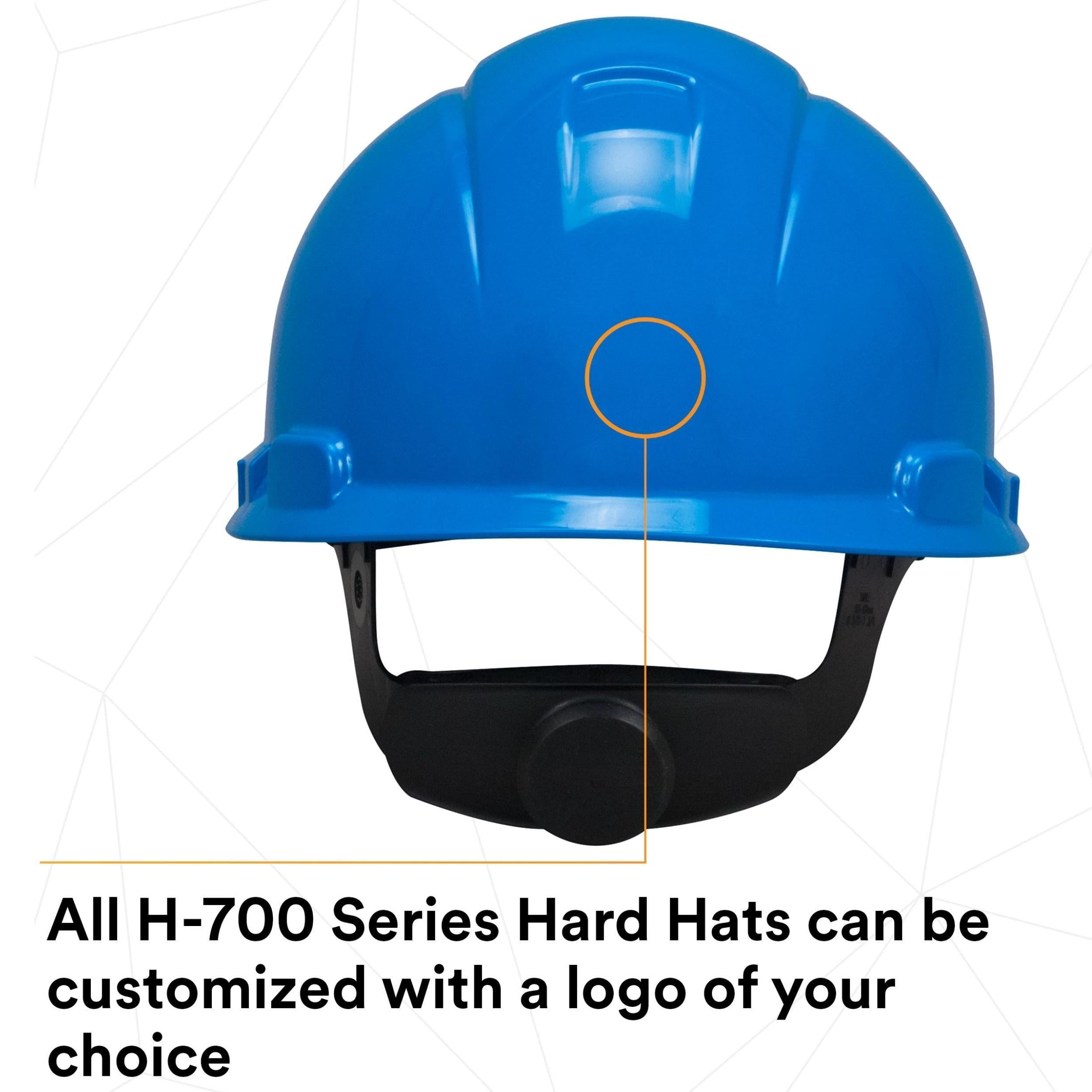3M Hard Hat H-703R, Blue 4-Point Ratchet Suspension,