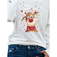 thumbnail image 4 of DYMADE Women Festival Printed Round Neck Long Sleeve Pullover T-shirt Top, 4 of 4