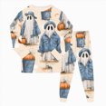 thumbnail image 5 of Zuwimk Toddler Girl Boys Kids Pajamas Halloween Funny Graphic Pjs Long Sleeve Snug fit 2pcs Jammies,Y022-Blue, 5 of 9