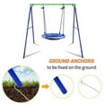 thumbnail image 3 of YACOOL Saucer Swing Set with Frame, Heavy Duty A-Frame Metal Swing Stand and Adjustable Hanging Rope, Strong UV Resistance Round Swing 440lbs Swing Set for Backyard Playground Park, 3 of 6
