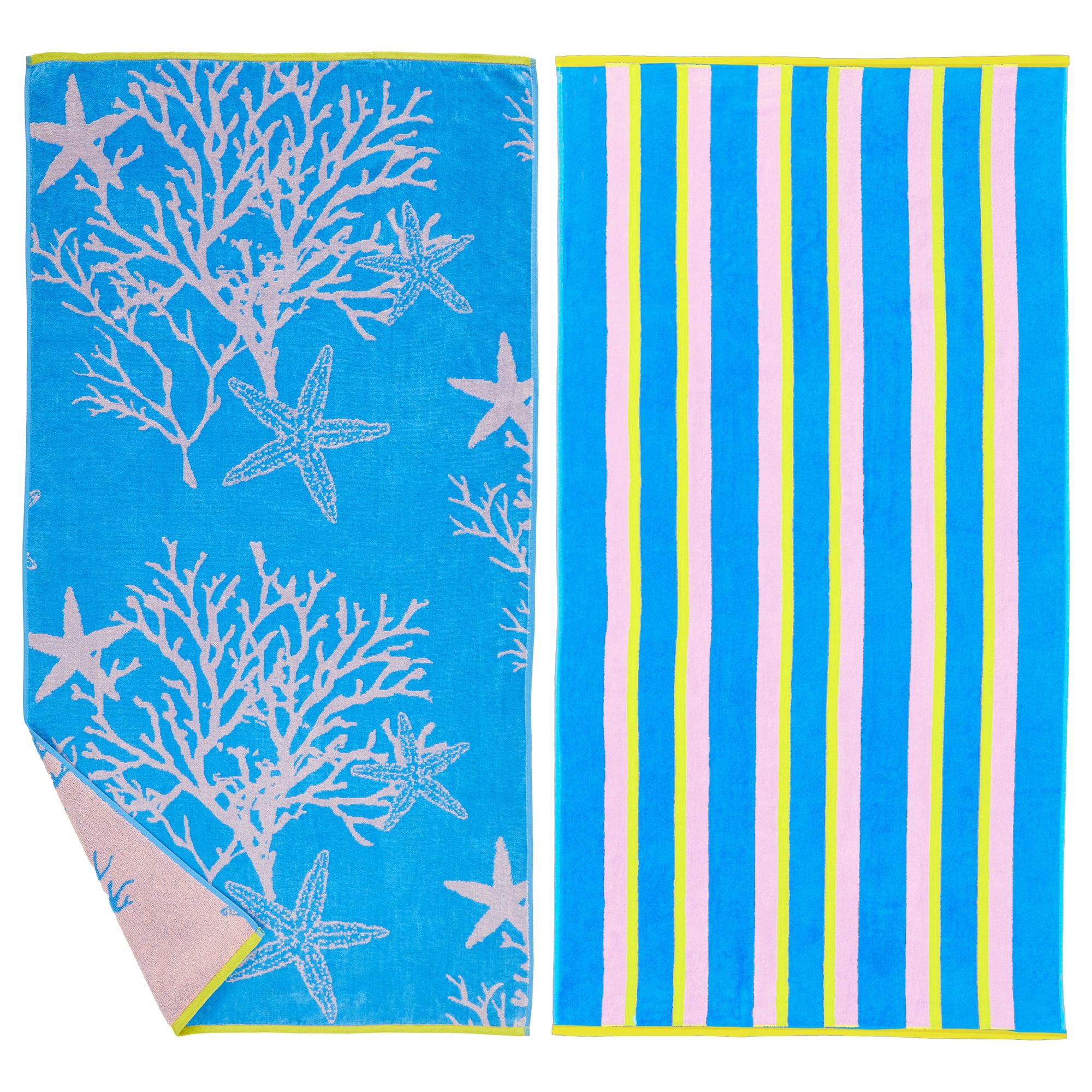 Great Bay Home Cotton Printed 2Pack Beach Towel (2 Pack 30" x 60