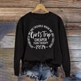 thumbnail image 2 of Patlollav Winter Women's Sweatshirt Letter Round Neck Solid Color Printed Long Sleeve Tops, 2 of 6