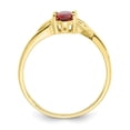 thumbnail image 2 of 10K Yellow Gold Ring Band with Stones (01) January Garnet Oval Red, Size 7, 2 of 5