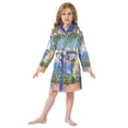 thumbnail image 6 of FORMRS Niños Bathrobe Unisex Hooded Robe Soft Plush Pajamas Sleepwear, Size 10-12T, Blue Window, 6 of 7