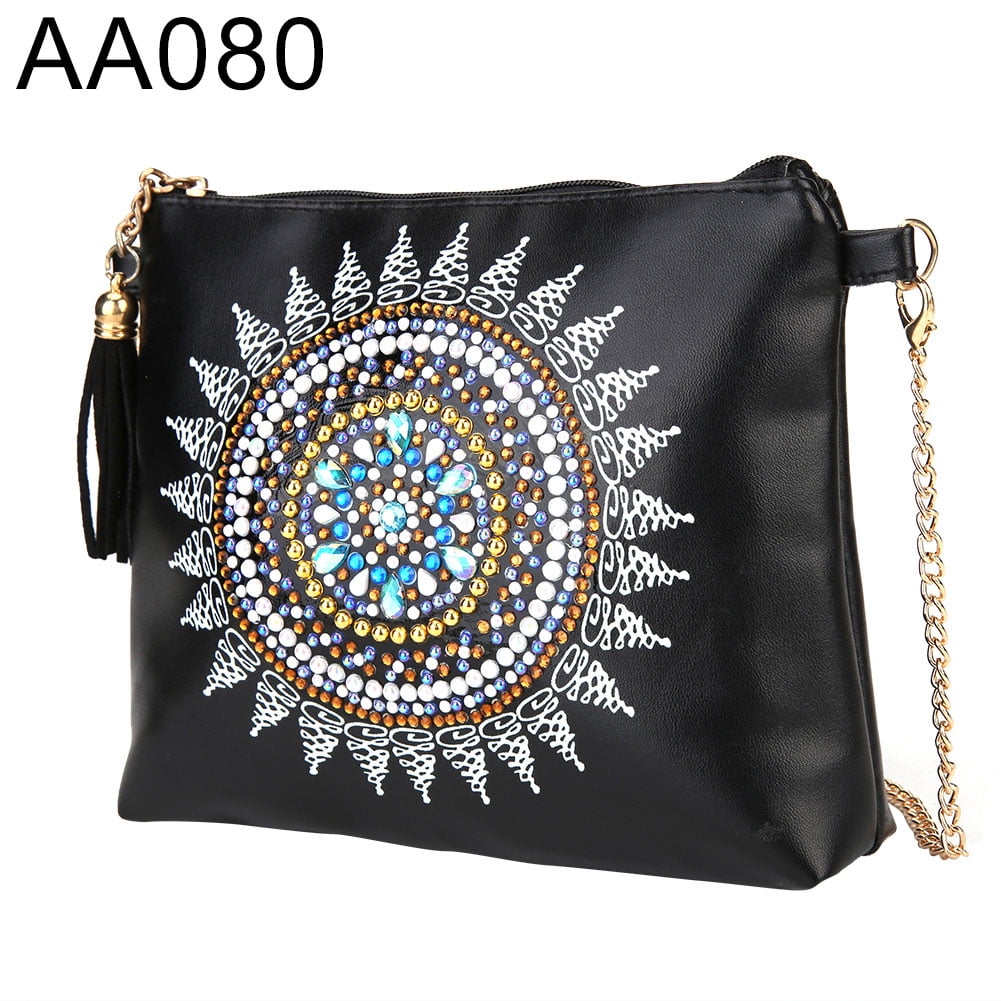 5D Diamond Painting peacock Butterfly Leather Crossbody Chain Bags
