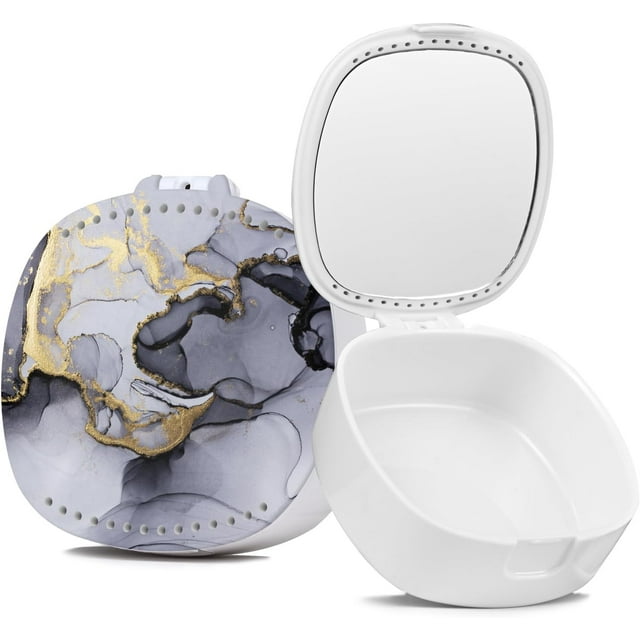 TIHYWR Étui de Rétention avec Miroir et Trous de Ventilation - Garde-Nuit, Marbre Gris
