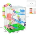 thumbnail image 3 of Pet Playpen PawHut 18" 5 Tier Hamster Cage with Tubes and Tunnels, Small Animal Cage with Portable Carry Handle, Rat Gerbil Cage with Water Bottle, Food Dish, Exercise Wheel,Guinea Pig Cage, 3 of 7