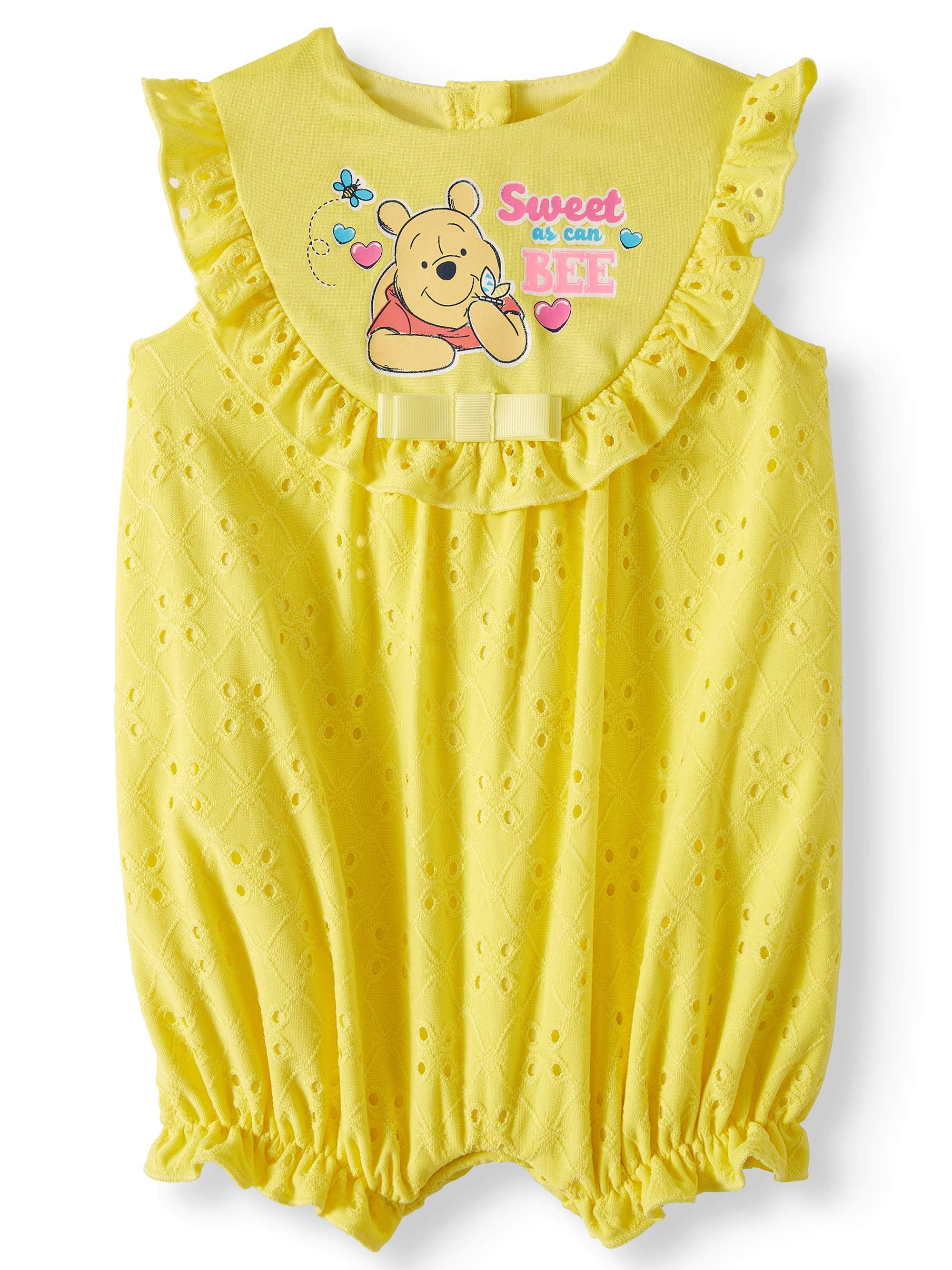 Disney Baby Bodysuit Girls Romper Long Sleeve Vest Winnie The Pooh 