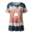thumbnail image 4 of Outfmvch t shirts for women Tie Dye Printing Casual Fashion Round Neck Short Sleeve T Shirt womens tops Black, 4 of 4