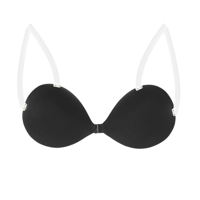 WZXFASHION Sticky Bra Push Up Backless Self Adhesive For Women Lift Up With Nipple Covers Bra Black D