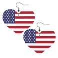 thumbnail image 6 of Leather Heart Earrings Dangle For Women America Flag Love Earrings Drop For Women, 6 of 6