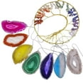 thumbnail image 2 of Lishi Agate Slice Chakra Wind Chime - Handmade Healing Crystal Decoration, 2 of 5