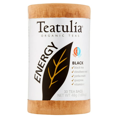 Teatulia Énergie Thé Noir bio, 30 sachets de thé, 1,69 oz, 6 pack