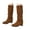Brown, variant on Hidden Wedge Western Boots for Women Casual Suede Slouchy Fashion Buckle Mid Calf Boots
