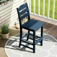 thumbnail image 3 of Demifill 30 Inches Counter Height HDPE Bar Stool, Bar Stool with Backrest and Footrest for Outdoor as Garden, Backyard, Porch, Navy, 3 of 12
