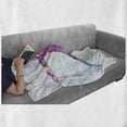 thumbnail image 6 of Colorful Soft Flannel Fleece Blanket, Girl on Yoga Warrior Pose with Lotus Flower Petal Lines and Shapes Boho Art Print, Cozy Plush for Indoor and Outdoor Use, 50" x 60", Purple Blue, by Ambesonne, 6 of 6