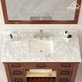 thumbnail image 5 of Boyel Living 49" x 22" Bathroom Vanity Top White Carrara Natural Marble Single-Sink Countertop with Backsplash Side Splash Bull Nose Edge, 5 of 8
