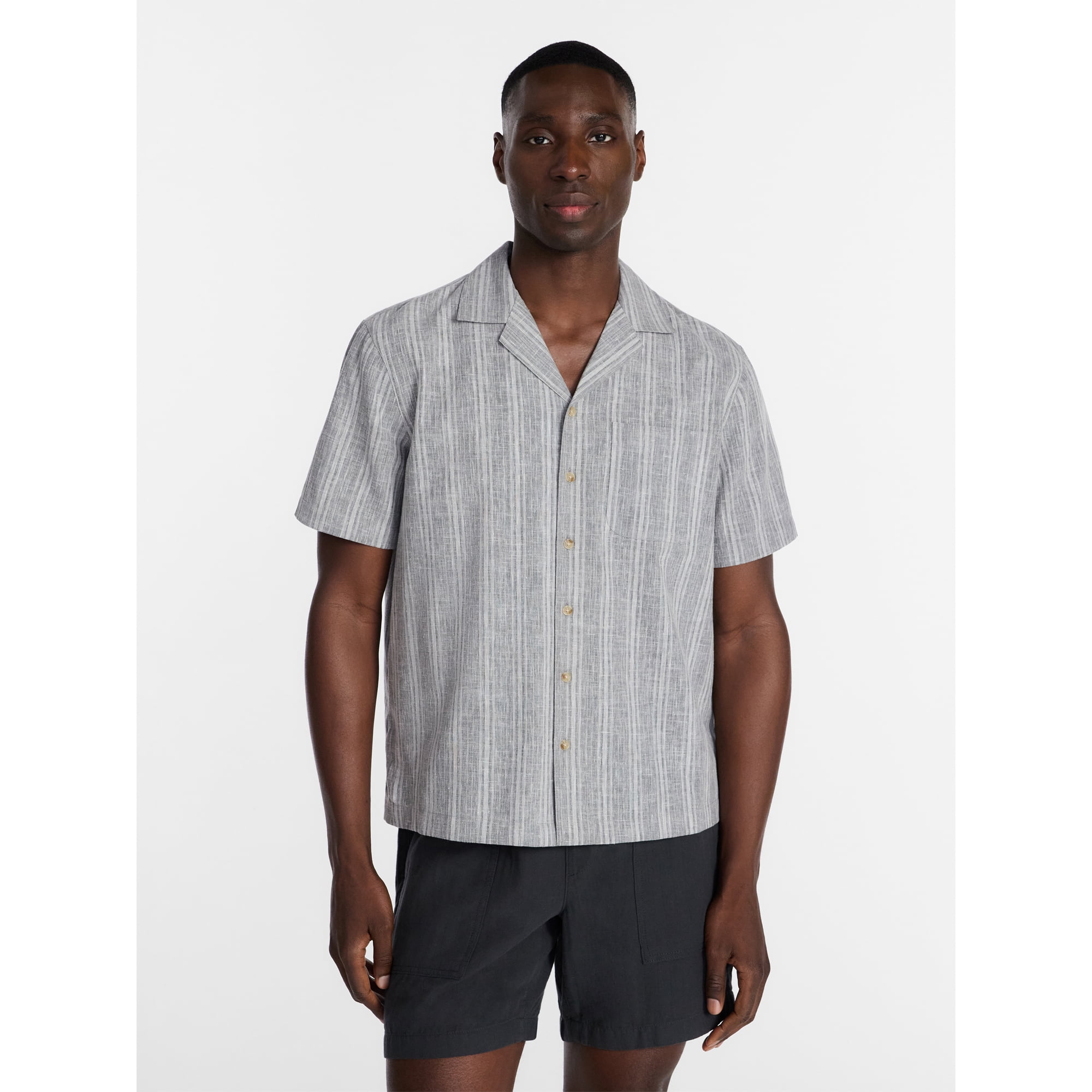 George Men's Textured Camp Shirt, Sizes S-5XL