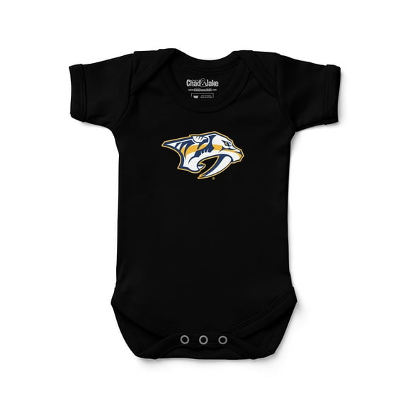 Newborn & Infant Chad & Jake Black Nashville Predators Primary Logo Bodysuit