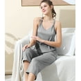 thumbnail image 5 of Doublju Women's Sleeveless Racerback Capri Pajama 2 Pcs Set (Plus Size Available), 5 of 5