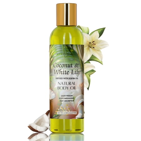 Coconut & White Lily Natural Body Oil, 4 oz by LatherGreen